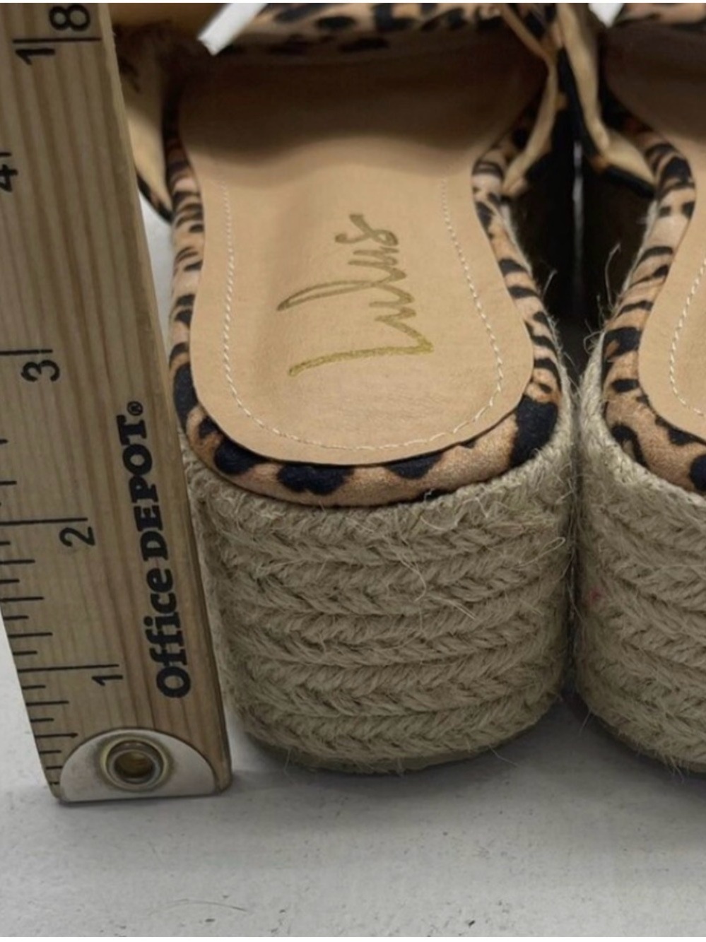 Lulus Leopard Platform Sandals Espadrille Slides Size 8 (Fits 7.5 Runs Small) - Picture 7 of 11